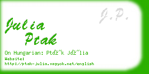 julia ptak business card